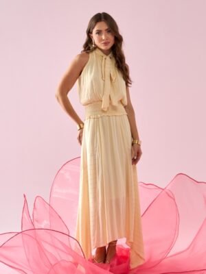 Vestido midi lure listras