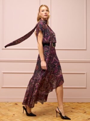 Vestido midi estamp paisley